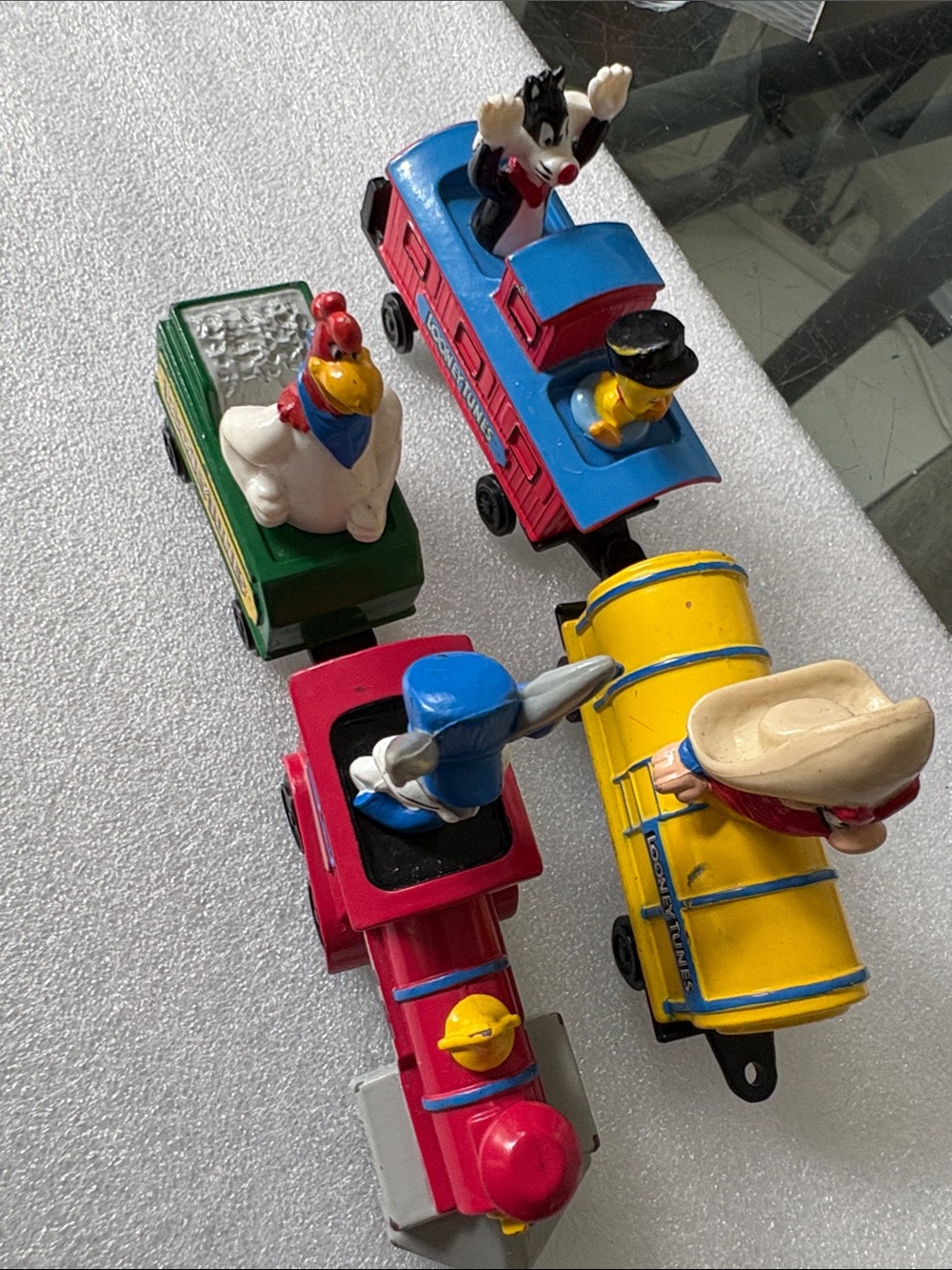 Colorful Kids Toy Train Set - Blue, Yellow, Red, Green 1993 Eril